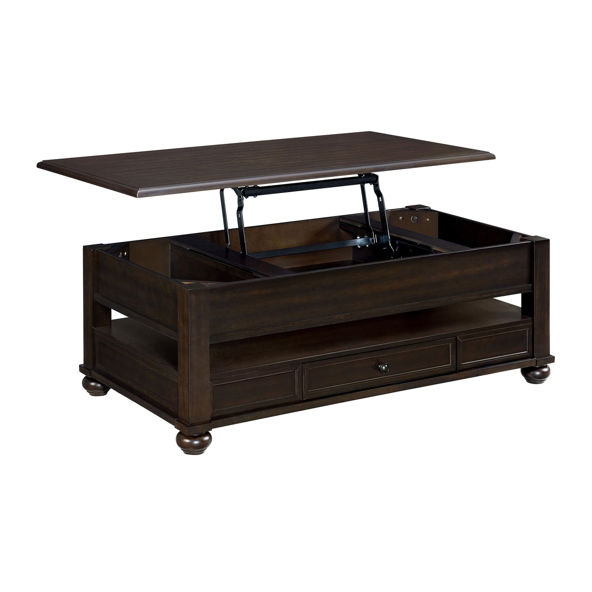 Wagner - Mesa de centro con tapa elevable y ruedas