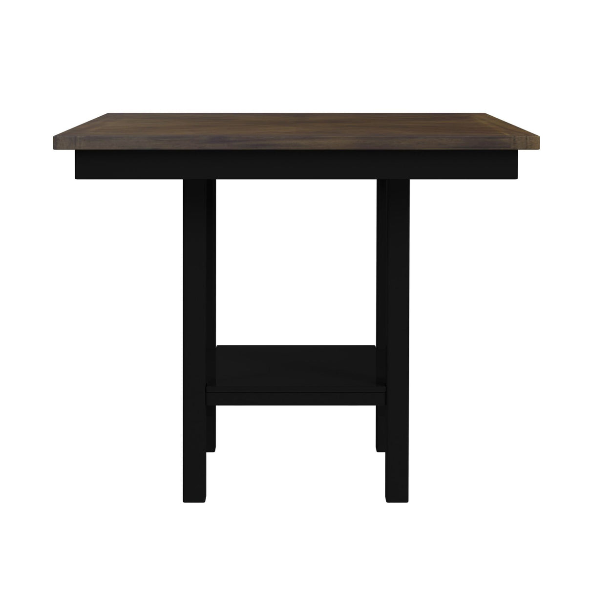 Brooks - Juego de mostrador de 5 piezas con mesa y 4 sillas con asiento tapizado y respaldo de madera - Marrón medio y negro