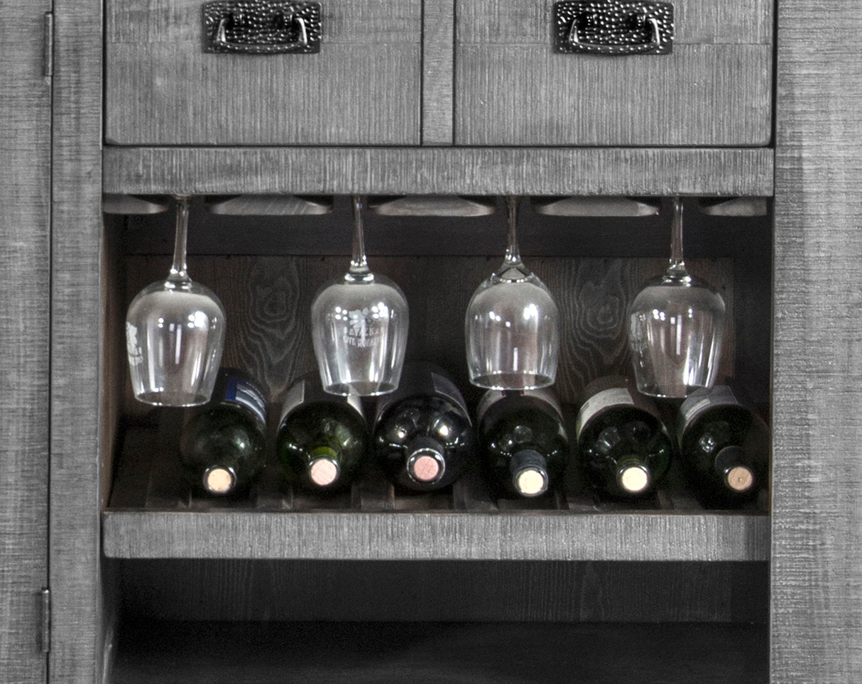 Traditional Wood Home Bar With Stools