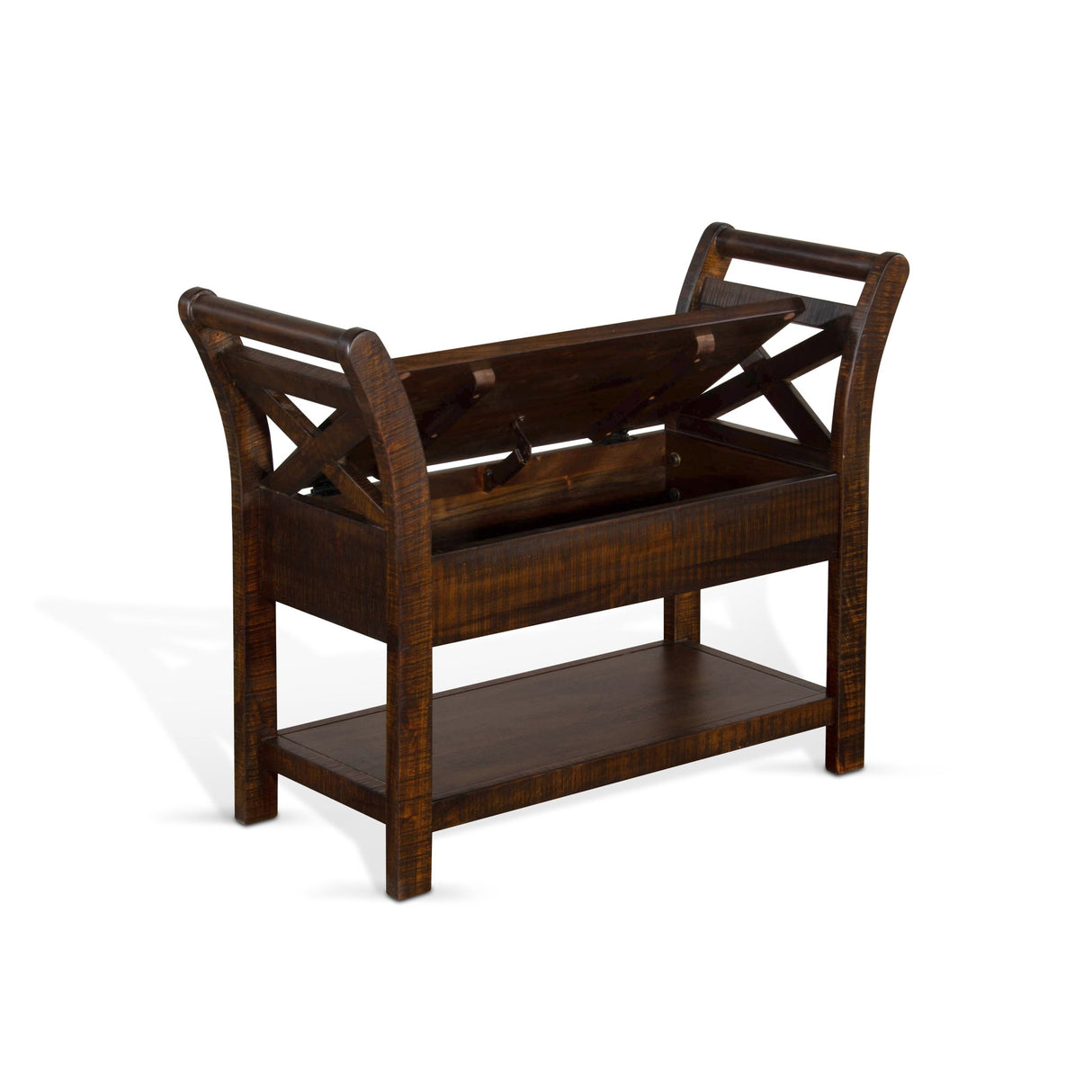 Homestead - Accent Bench With Storage, Wood Seat - Tobacco Leaf
