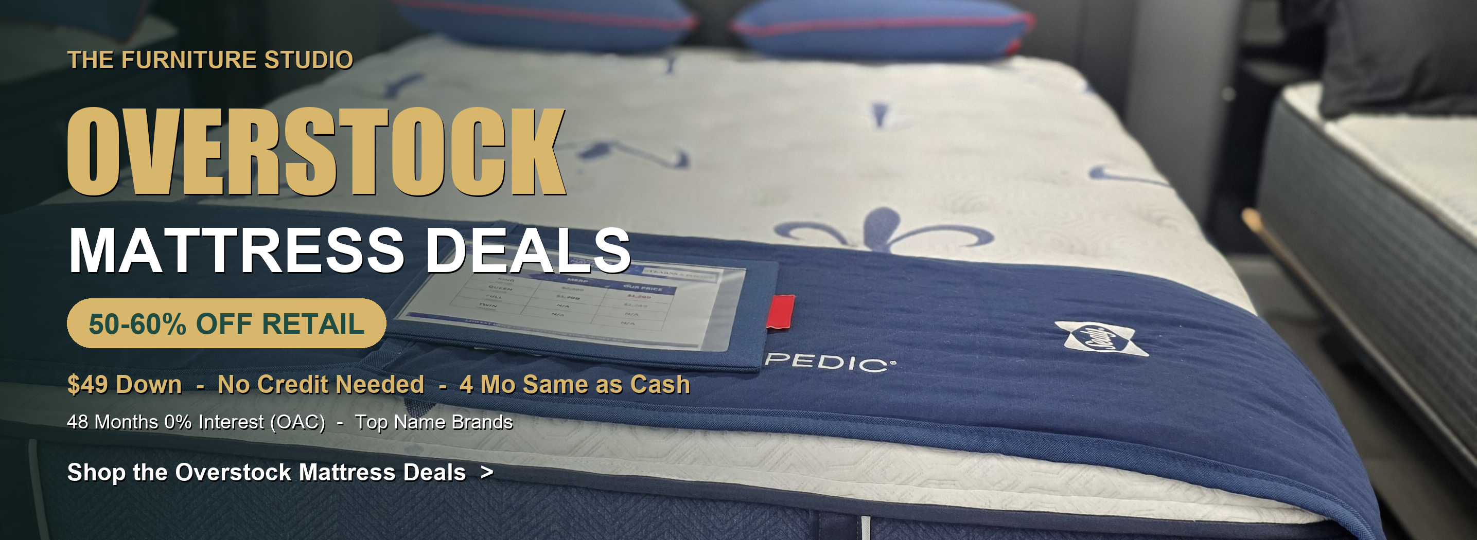 Overstock Mattress Deals - 50-60% off retail