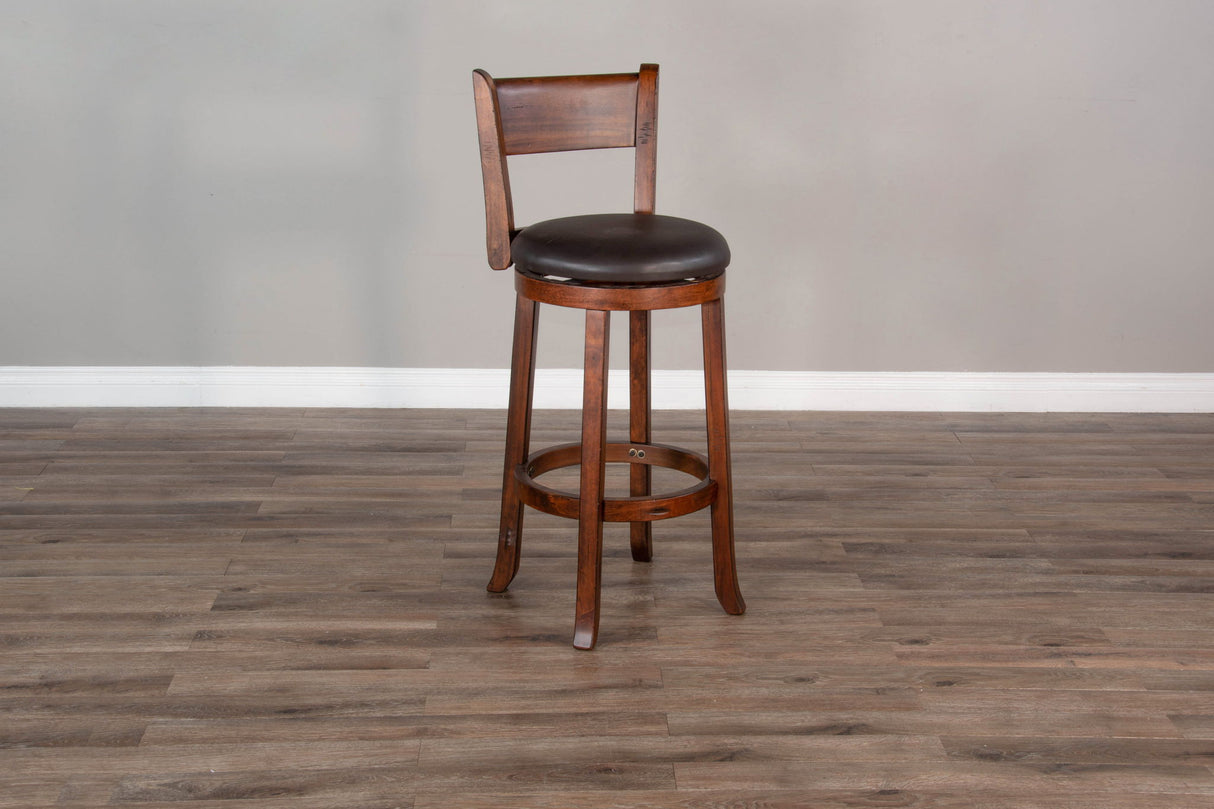 Tuscany - 30" Swivel Barstool With Cushion Seat & Back (Set of 2) - Vintage Mocha / Black