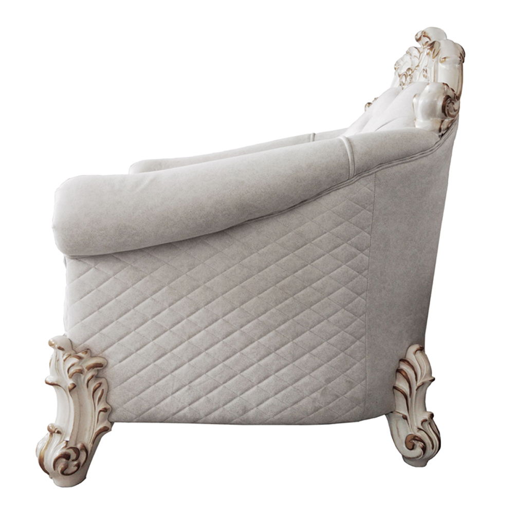 Vendom II - Silla - Tela bicolor marfil y acabado de perla antigua