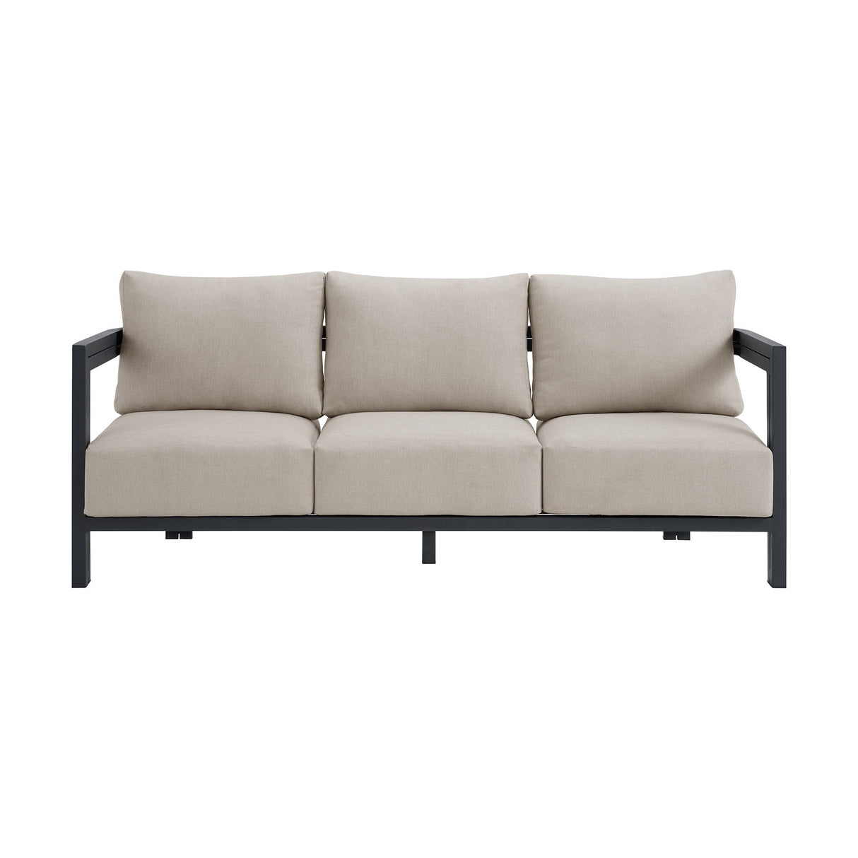 Playa - Sofa With 2 Pillows - Dark Gray / Beige