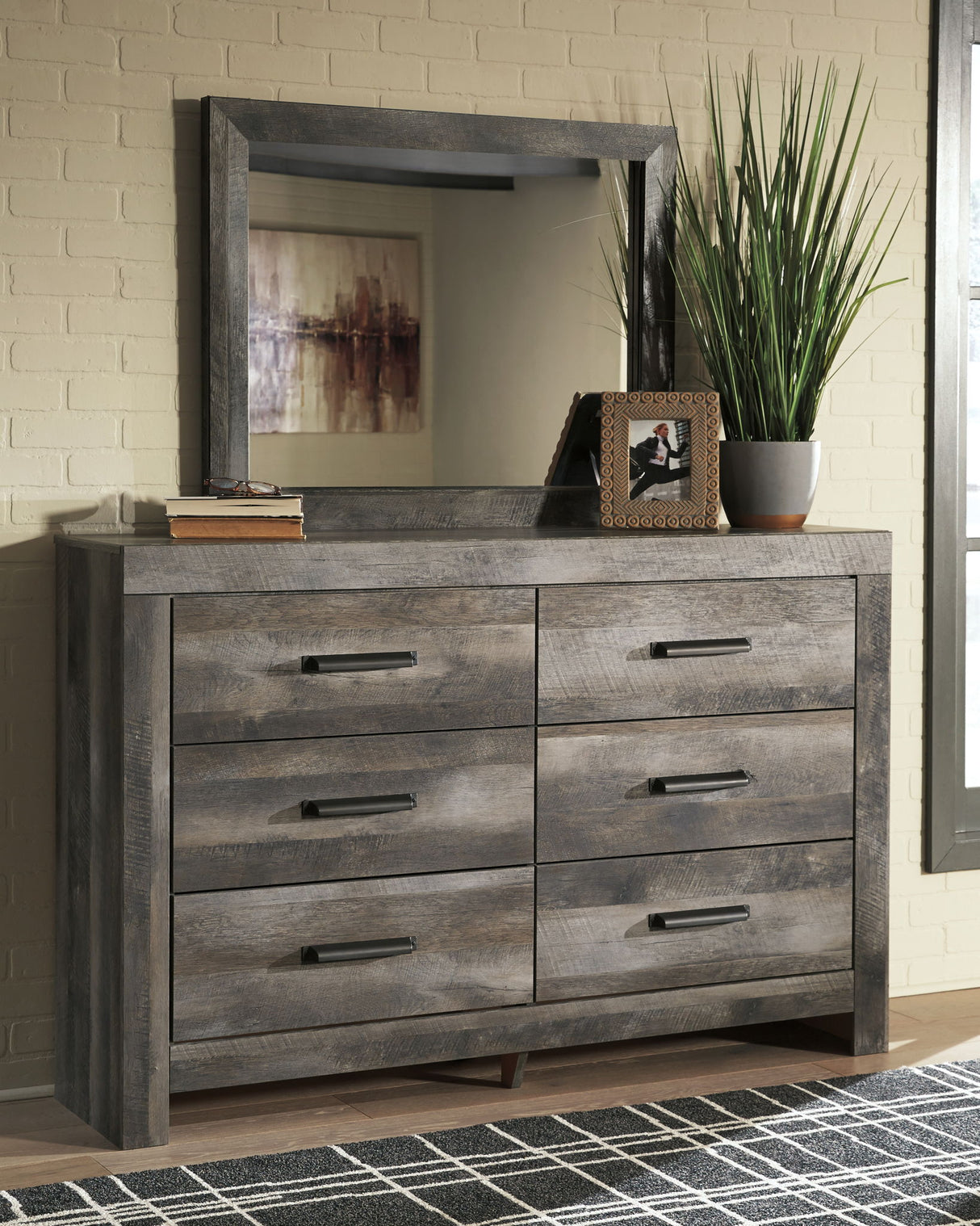 Wynnlow - Juego de dormitorio con panel en cruz