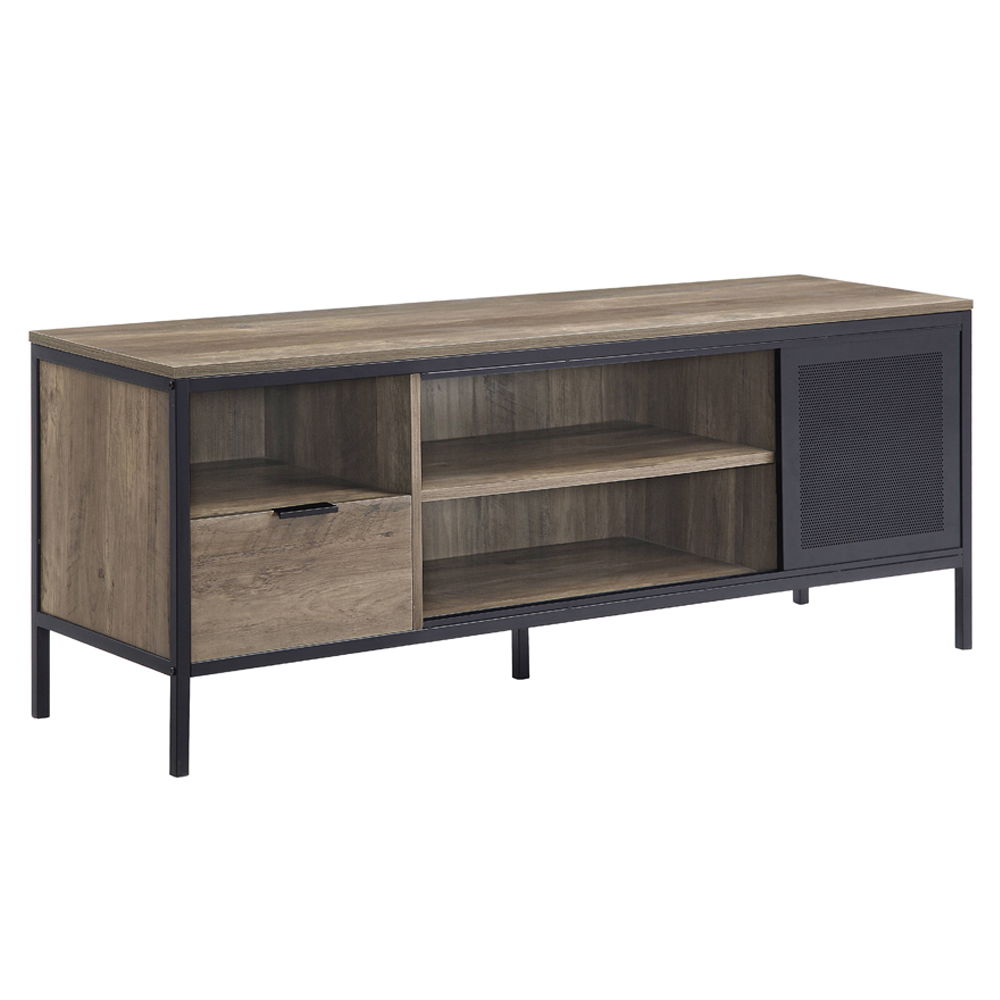 Nantan - Mueble para TV - Acabado Roble Rústico y Negro - 21"