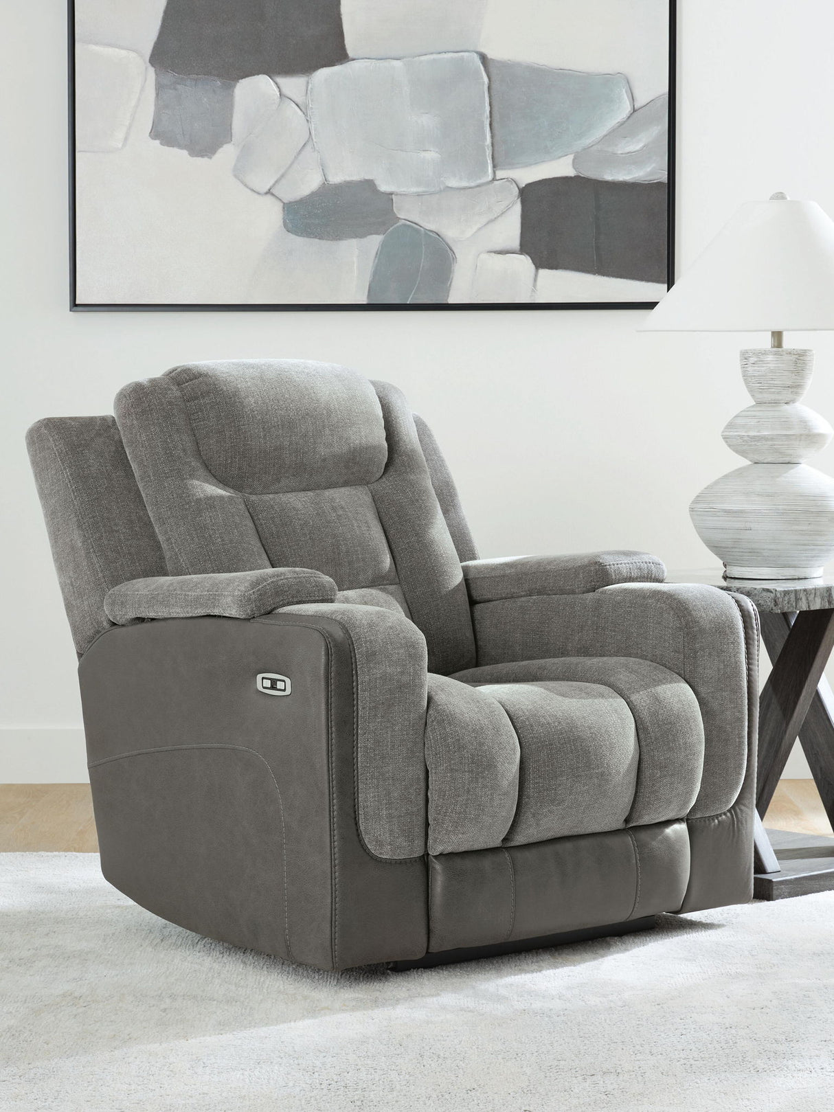 Movimiento mixto - Sillón reclinable eléctrico con reposacabezas ajustable