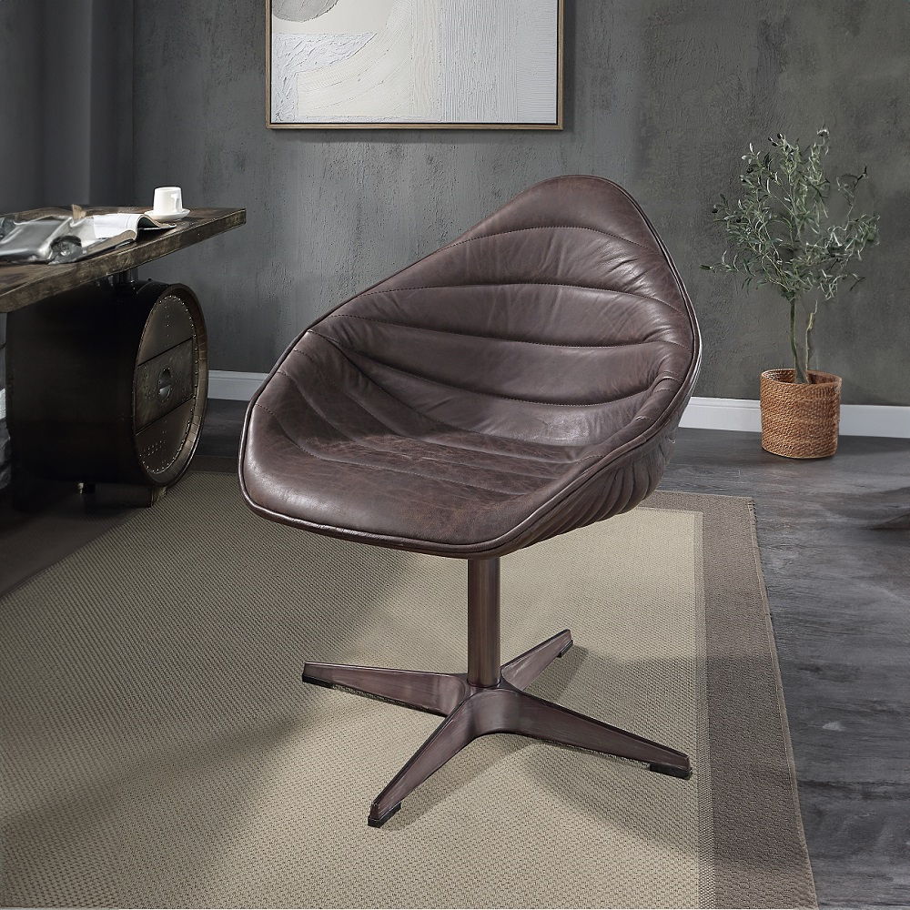 Pipino - Sillón decorativo con base giratoria - Ébano antiguo