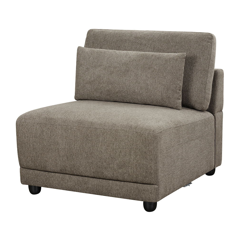 Rylie - Sillón Modular sin Brazos con Almohada - Gris Oscuro