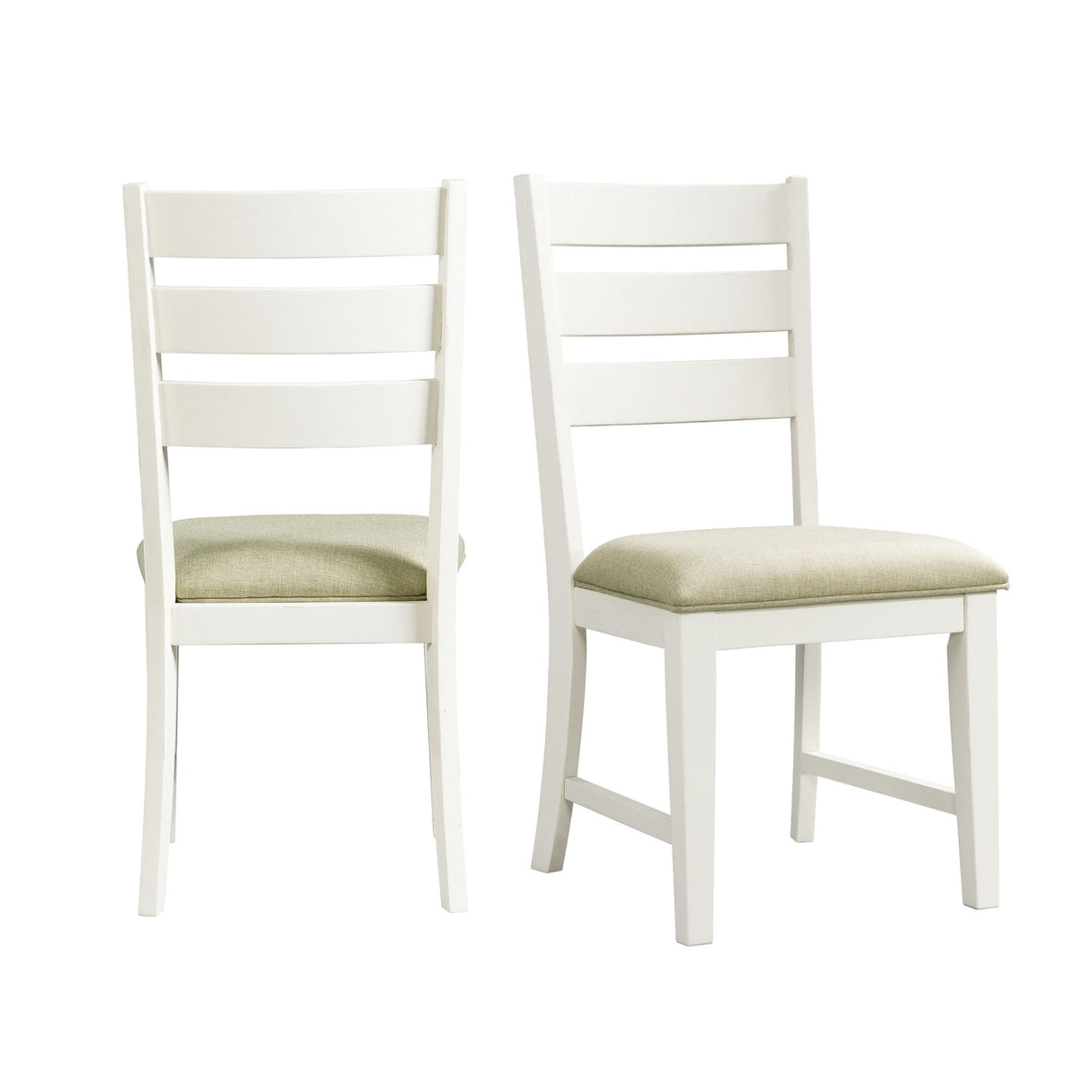 Park Creek - Silla de comedor con respaldo de escalera (Juego de 2) - Acabado blanco rústico