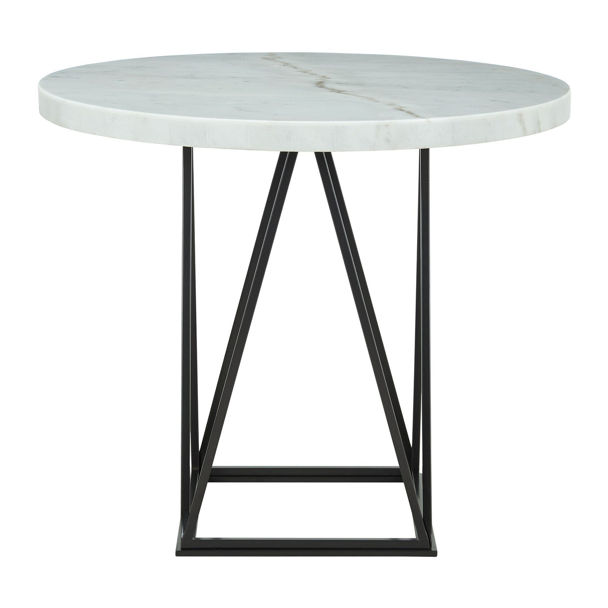 Riko - Mesa de comedor redonda a la altura de la encimera - Blanca