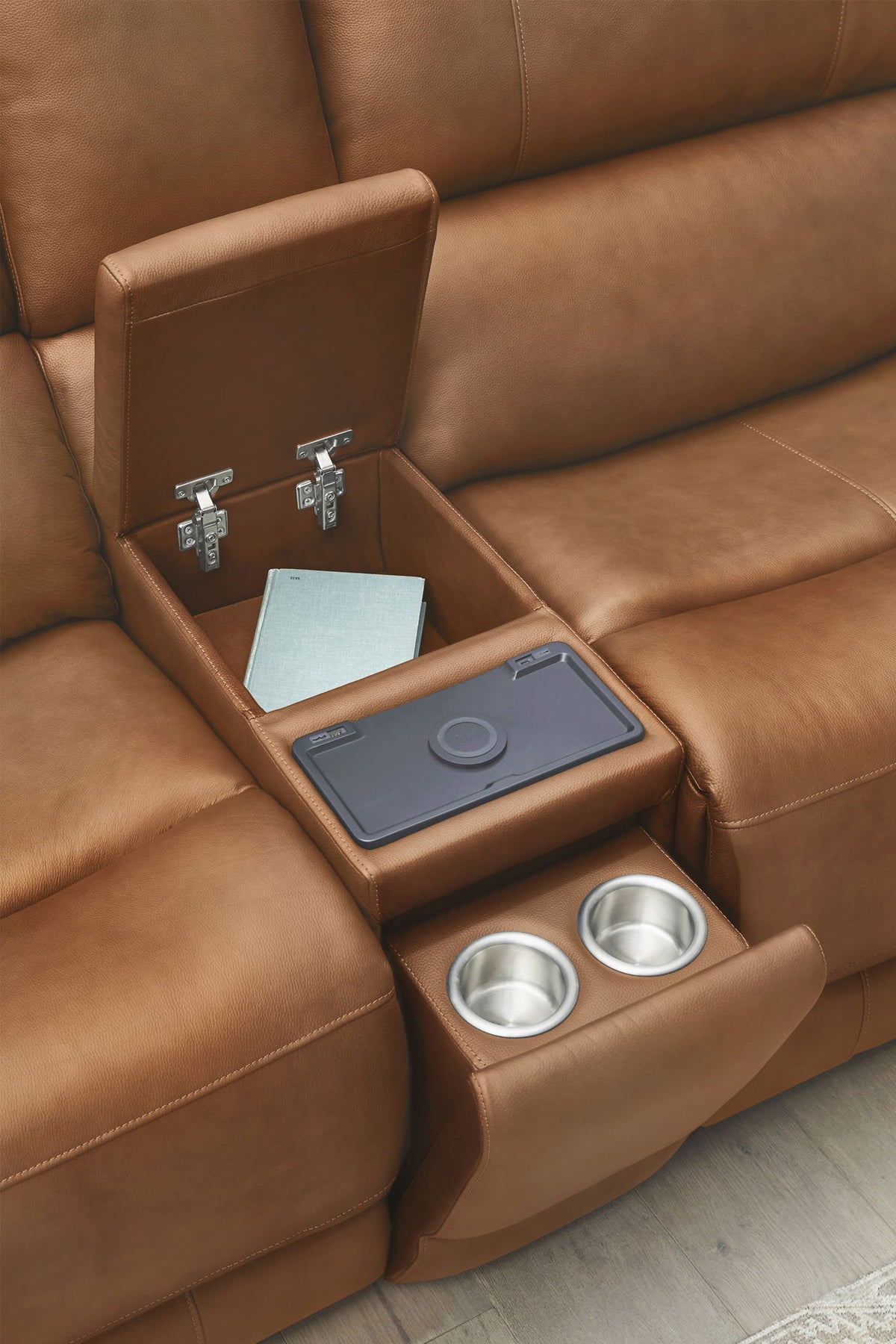 Seccional reclinable eléctrico Belmont - Zero Gravity con reposacabezas ajustables eléctricamente