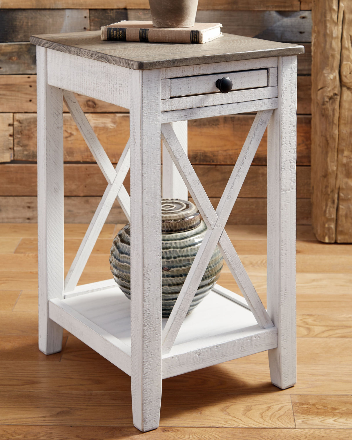Adalane - Accent Table - White / Gray alternate view 3
