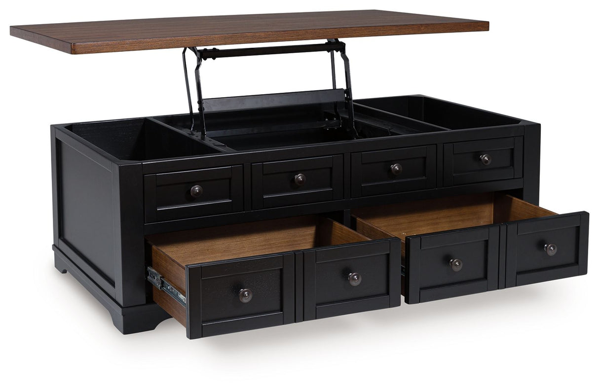Wildenauer - Mesa de centro elevable - Marrón / Negro