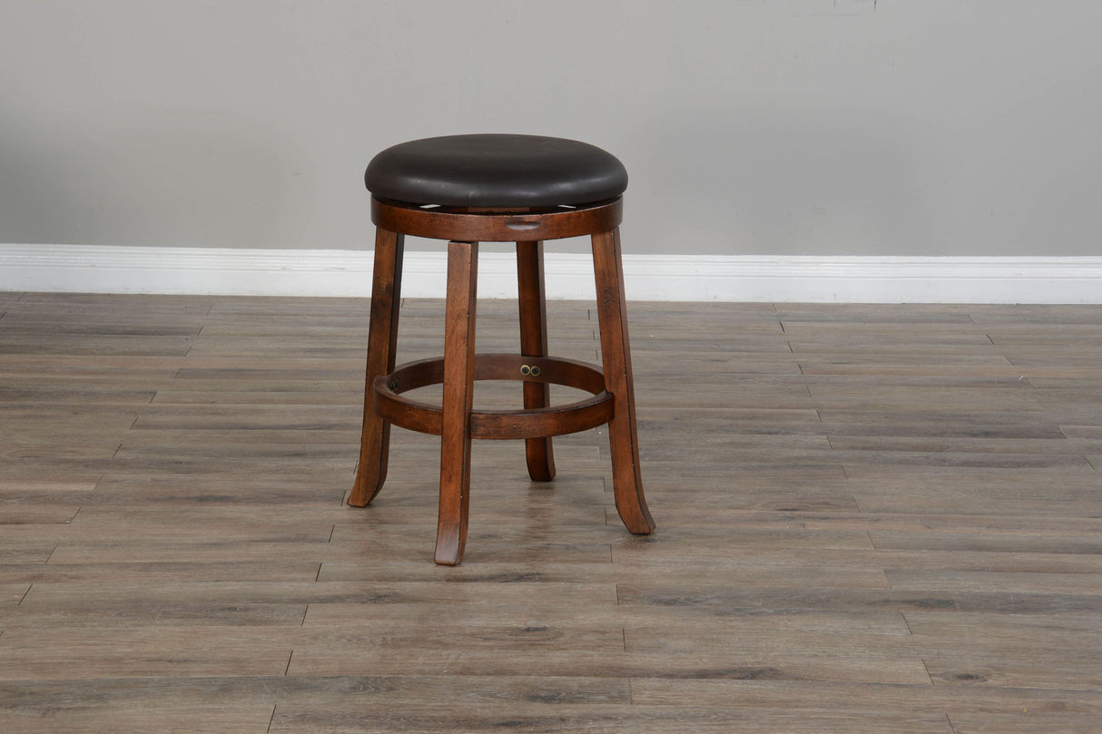 Tuscany - 24" Swivel Stool With Cushion Seat - Vintage Mocha / Black