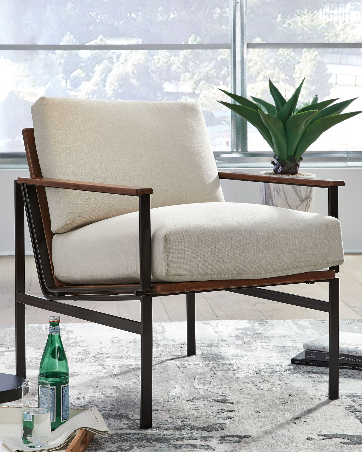 Tilden - Sillón decorativo - Marfil / Marrón