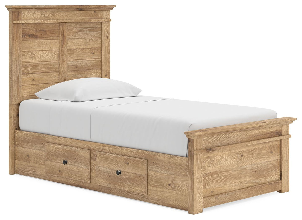 Makidern - Cama con almacenamiento en panel y unidad de almacenamiento bajo la cama