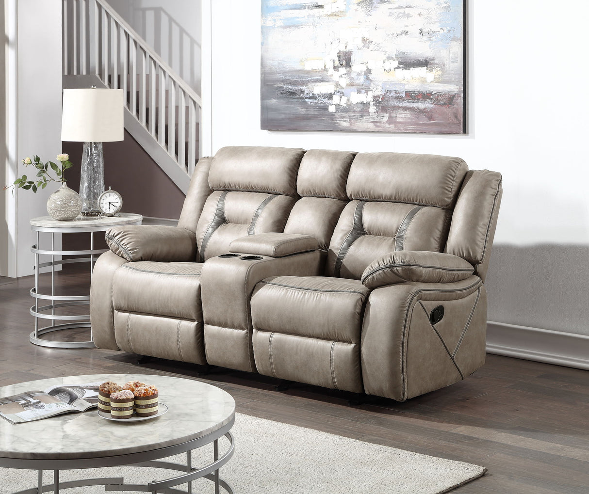 Tyson - Consola reclinable tipo planeador - Plata perla