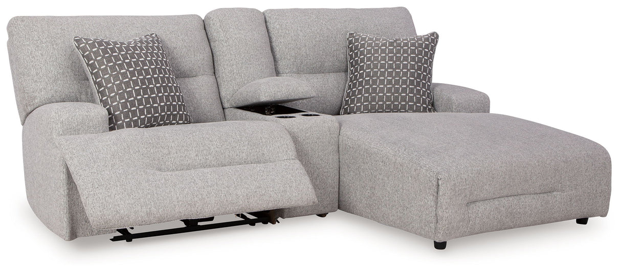 Acklen Place - 4 Pc. - 3-Piece Power Reclining Sectional Sofa With Raf Chaise, Wide Seat Power Recliner - Pewter...
