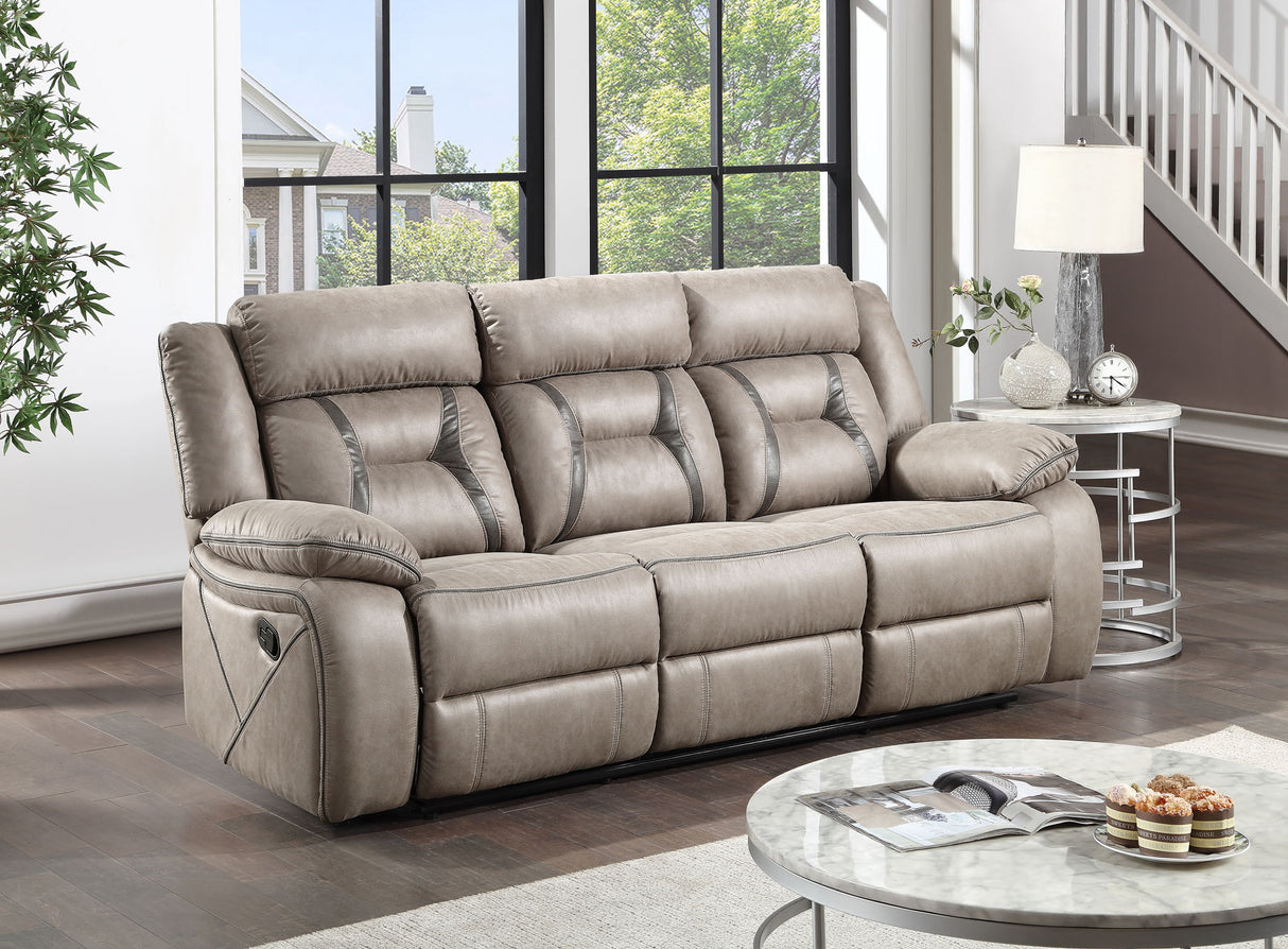 Tyson - Sofá reclinable con mesa abatible - Plata perlado