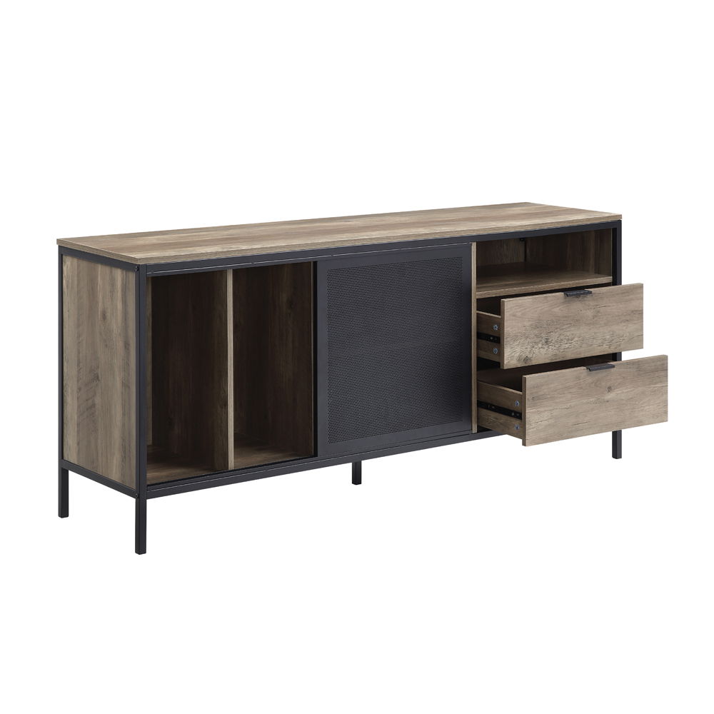 Nantan - Mueble de TV - Acabado Roble Rústico y Negro - 28"