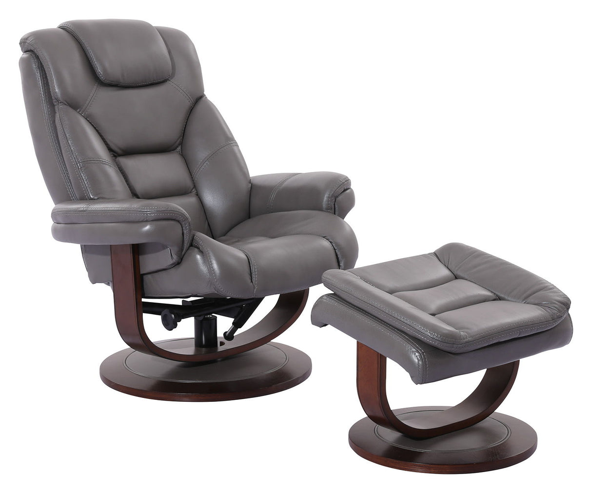 Monarch - Sillón reclinable giratorio manual y otomana
