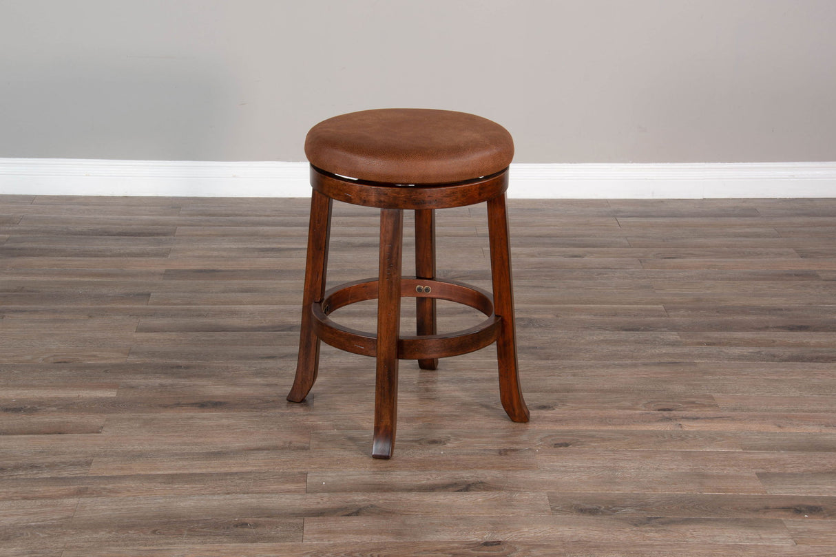 Santa Fe - 24" Swivel Stool With Cushion Seat - Dark Chocolate