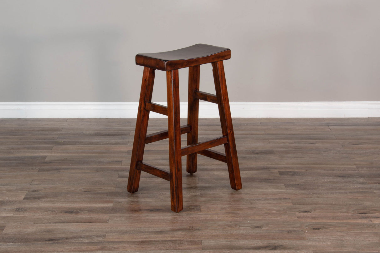 Santa Fe - 30" Saddle Seat Stool With Wood Seat (Set of 2) - Dark Chocolate