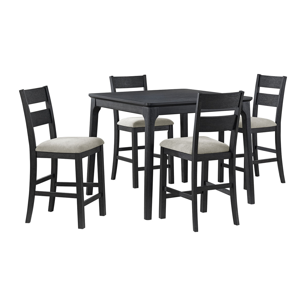 García - Juego de comedor de 5 piezas con mesa y 4 sillas - Negro