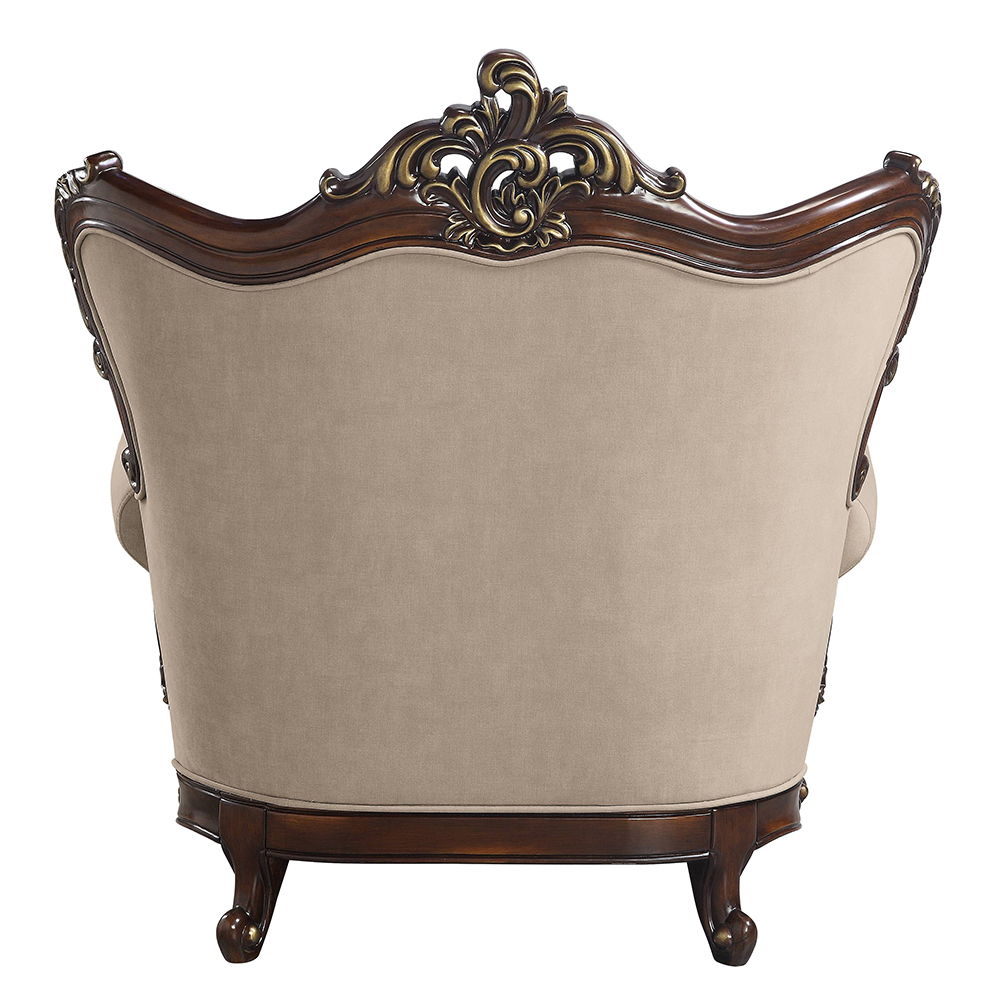 Ragnar - Chair With 2 Pillows - Light Brown Linen & Cherry