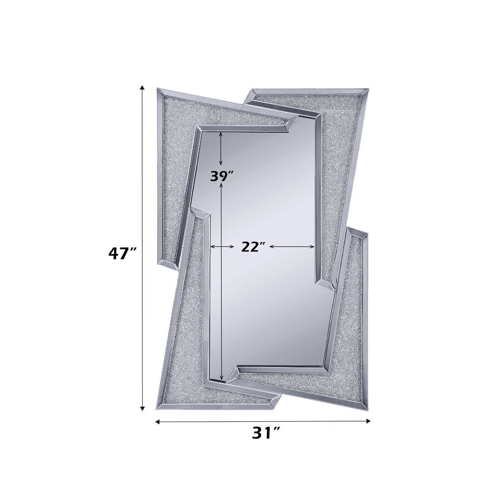 Noralie - Decoración de pared - Espejo y diamantes de imitación - Cristal - 47"