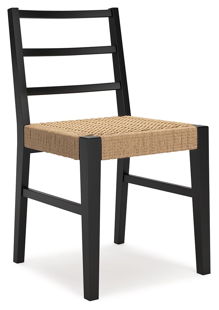 Isanti - Silla lateral de comedor (juego de 2) - Marrón claro / Negro