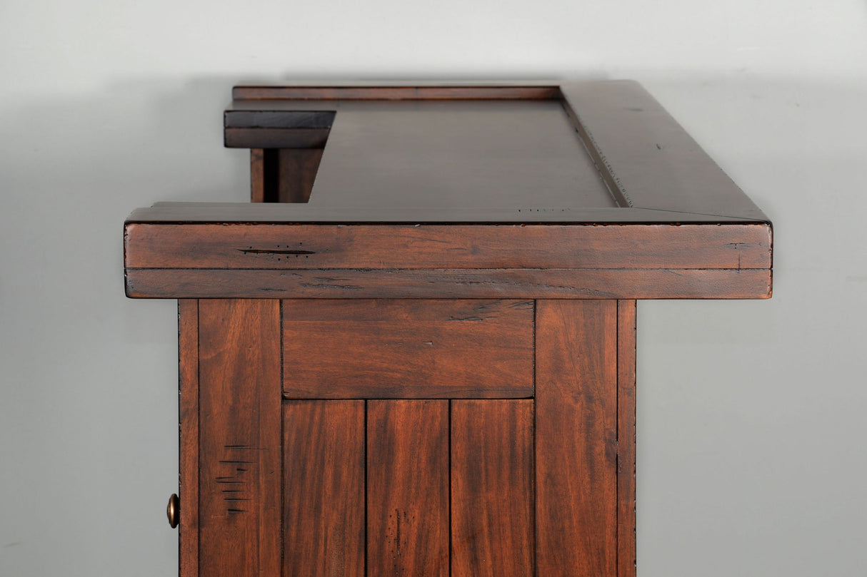 3 Piece Farmhouse Wood Home Bar Set - Vintage Mocha