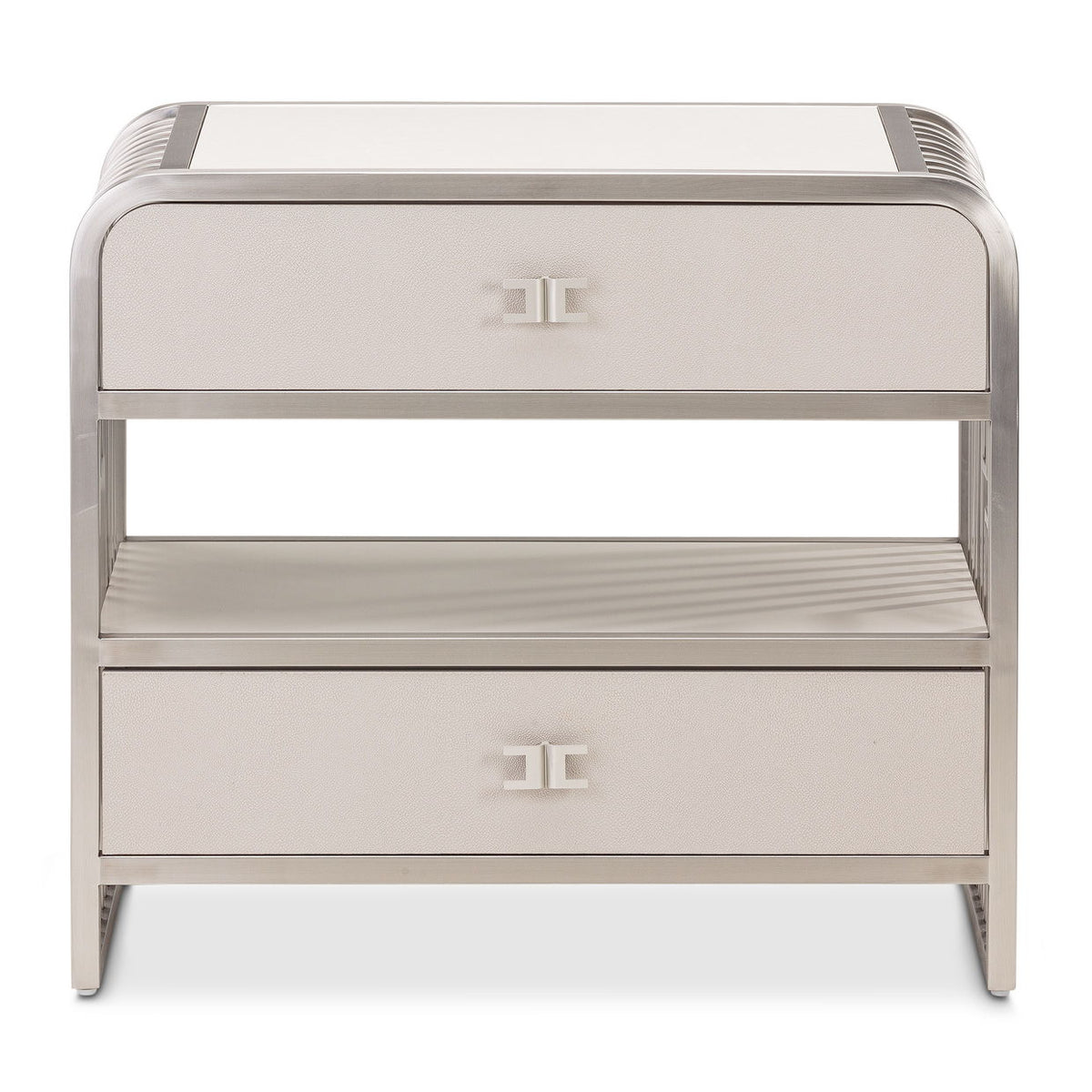 Roxbury Park - Metal Nightstand - Stainless Steel