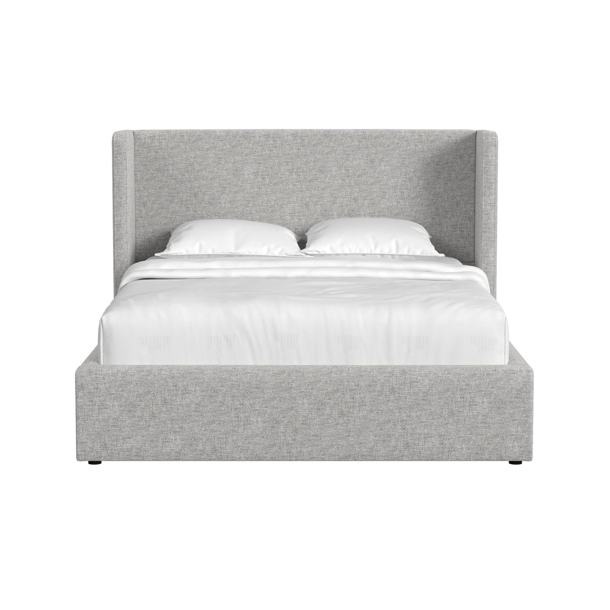 Angeline - Complete Queen Non-Storage Bed - Gray Fabric