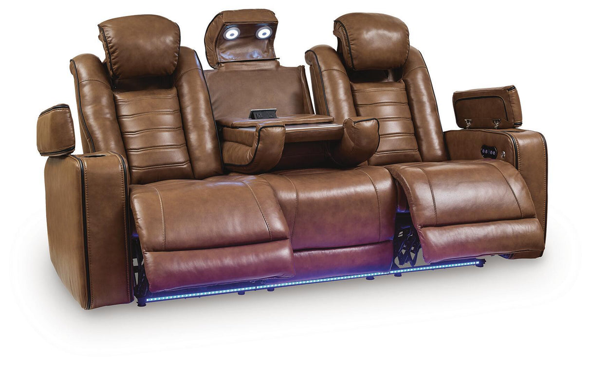 Gruaro - Sofá reclinable eléctrico con reposacabezas ajustable - Ámbar
