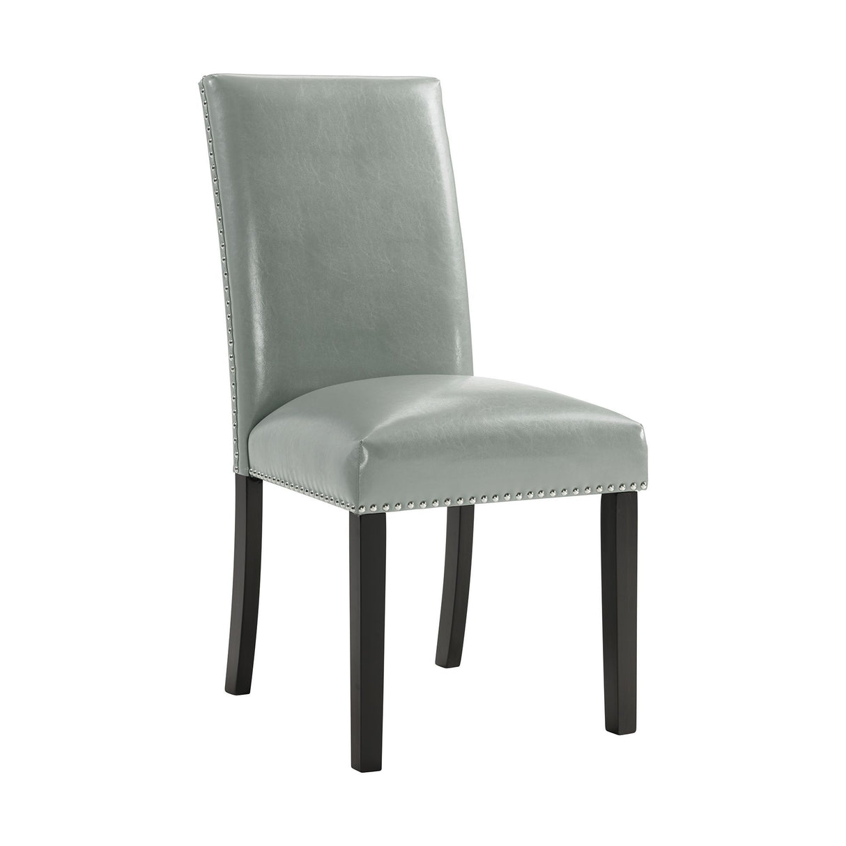 Francesca - Juego de comedor de 5 piezas con sillas rectangulares de PU gris, mesa y cuatro sillas - Mármol gris