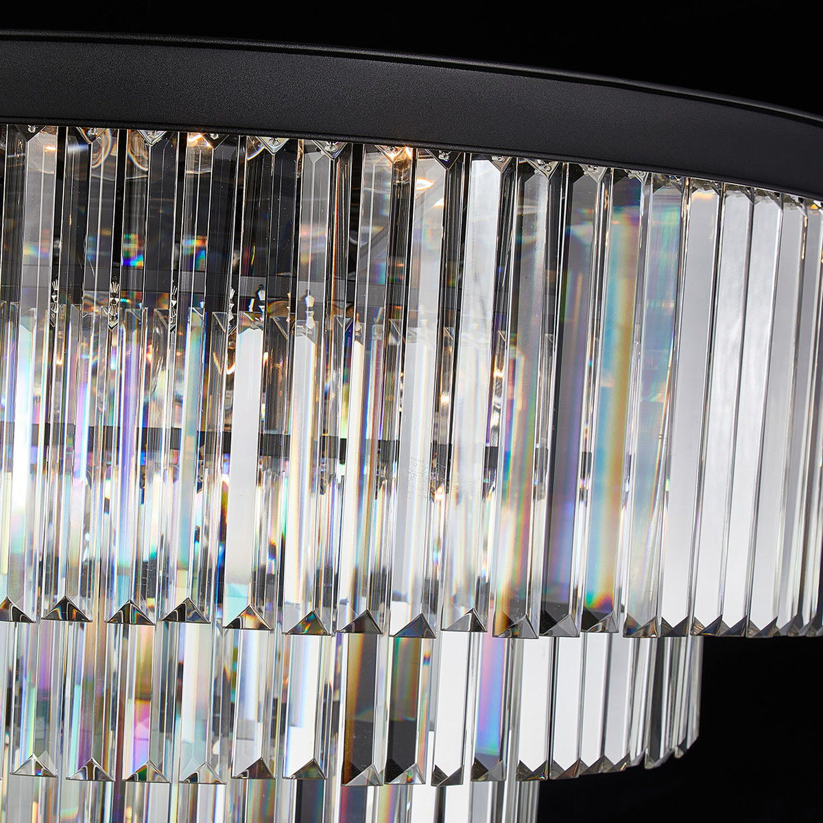 Michael Amini Lighting - Allure 28-Light Round Crystal Chandelier - Matte Black / Silver
