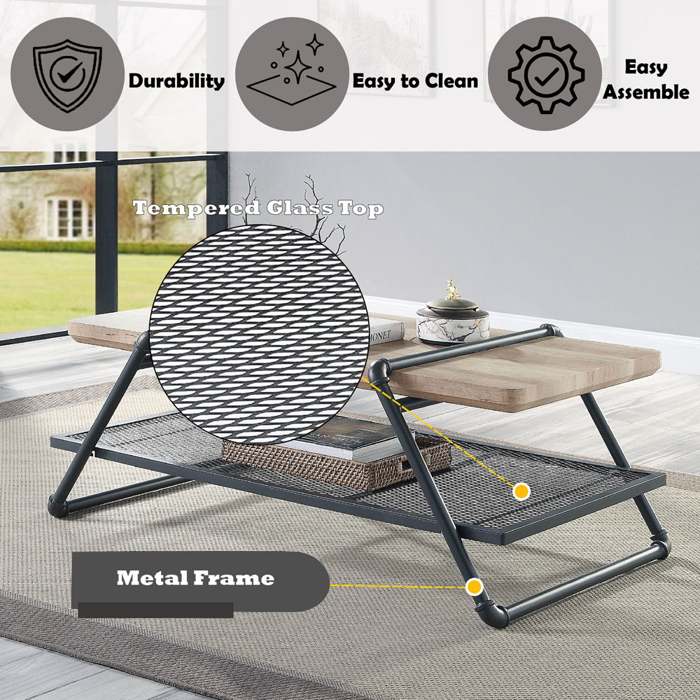 Brantley - Coffee Table - Oak & Sandy Gray Finish