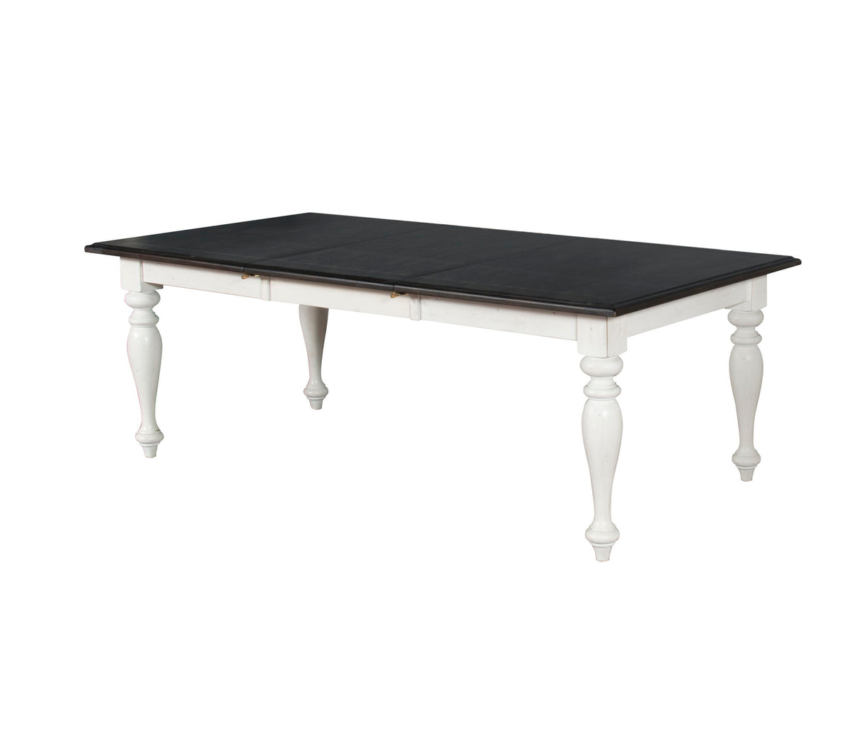 Carriage House - Mesa de comedor rectangular con extensiones - Blanco rural / Oscuro europeo