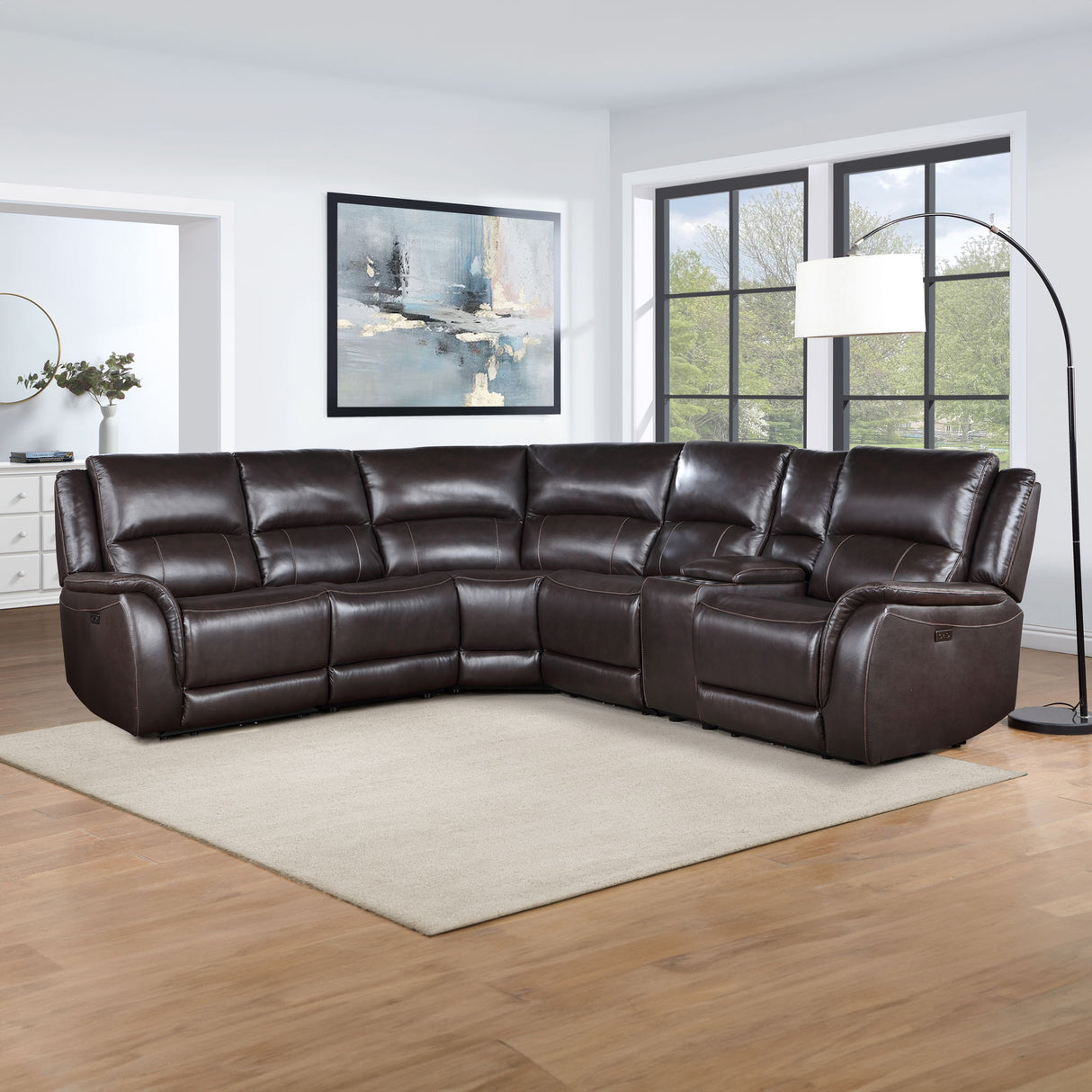 Alexandria - Leather Power Sectional alternate view 2