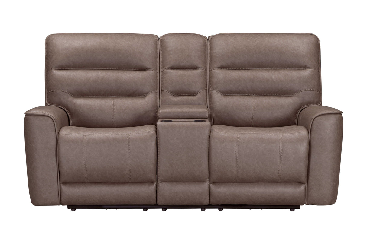 Lawson - Sofá biplaza reclinable Power Zero Gravity Tilt Console P2 - Sydney Brunette