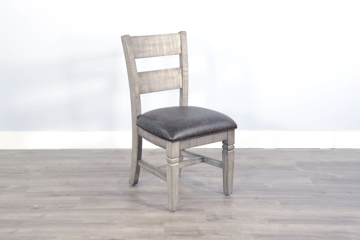 Homestead Hills - Silla de comedor con respaldo de escalera (Juego de 2) - Hoja de tabaco / Gris alpino