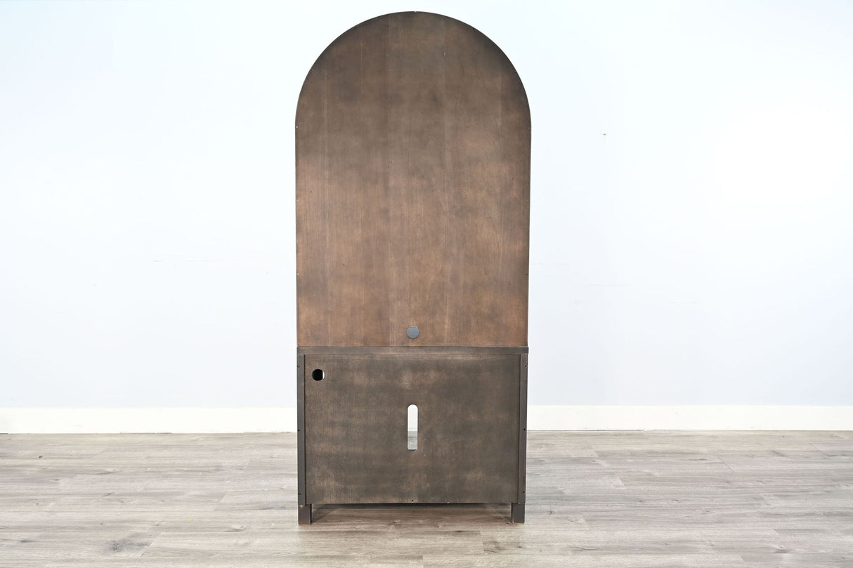 Arched Bookcase With Electric Fireplace