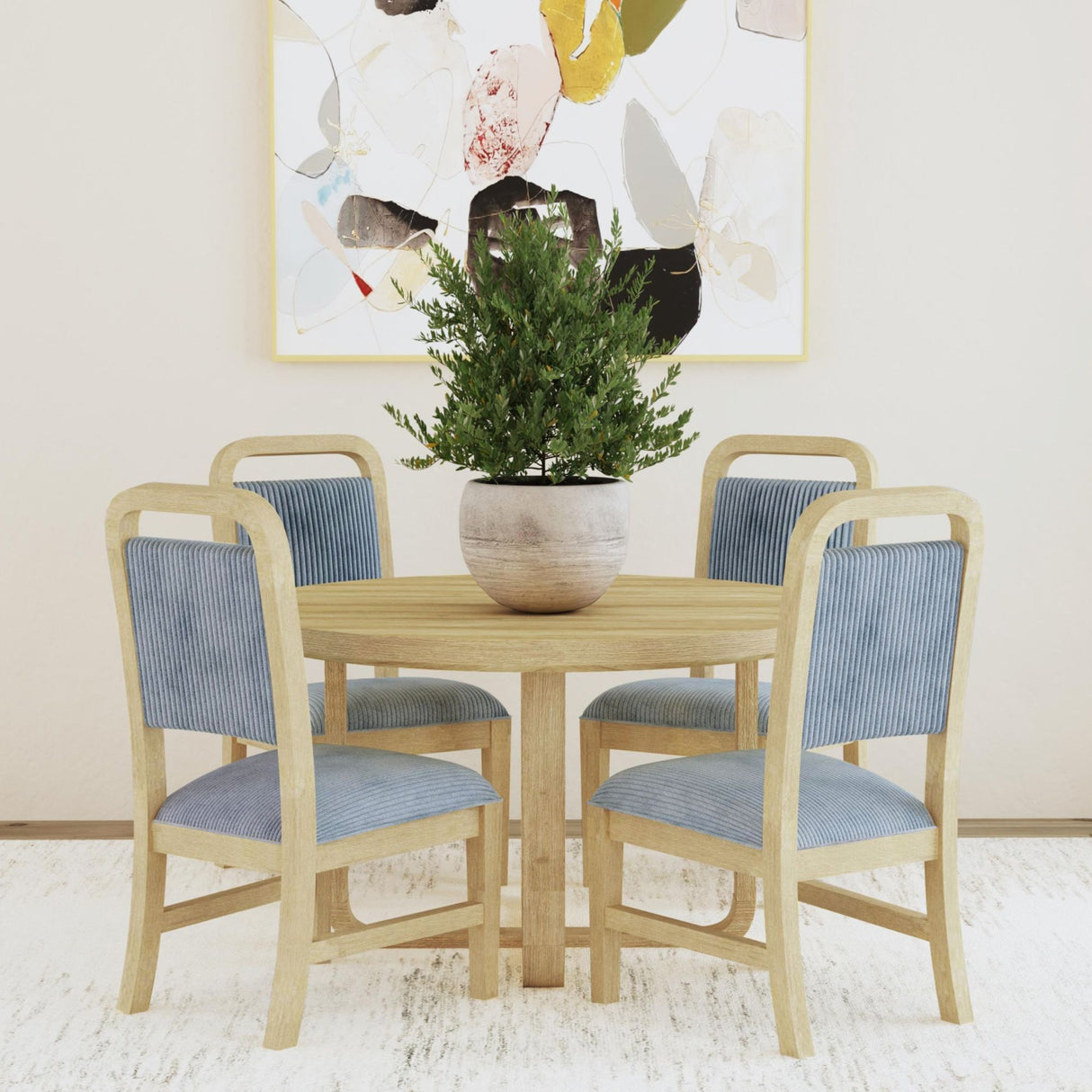 Ridgemont - 5 Piece Standard Height Dining Set (Round Table And Four Chairs) - Natural