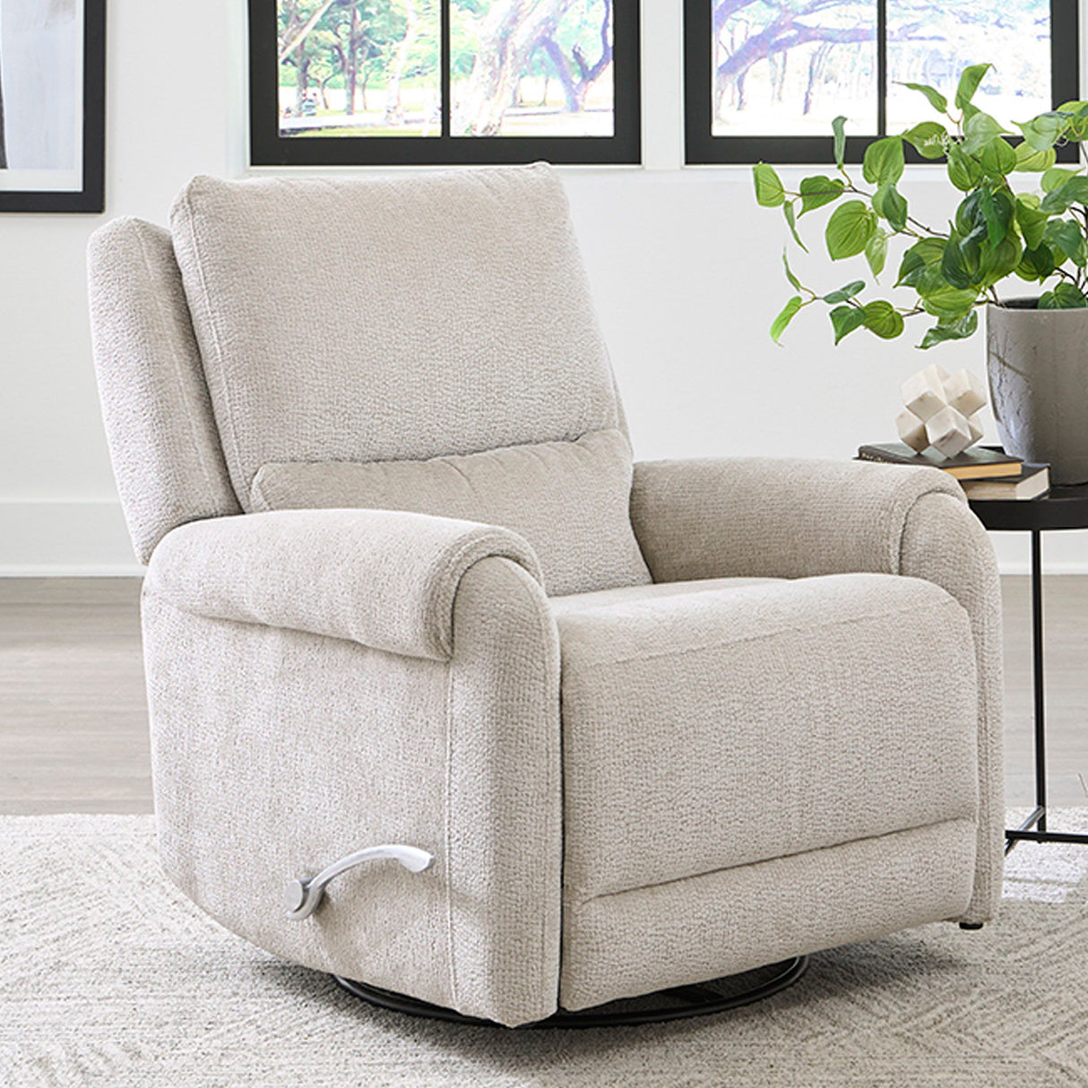 Gentry - Sillón reclinable giratorio manual y deslizante