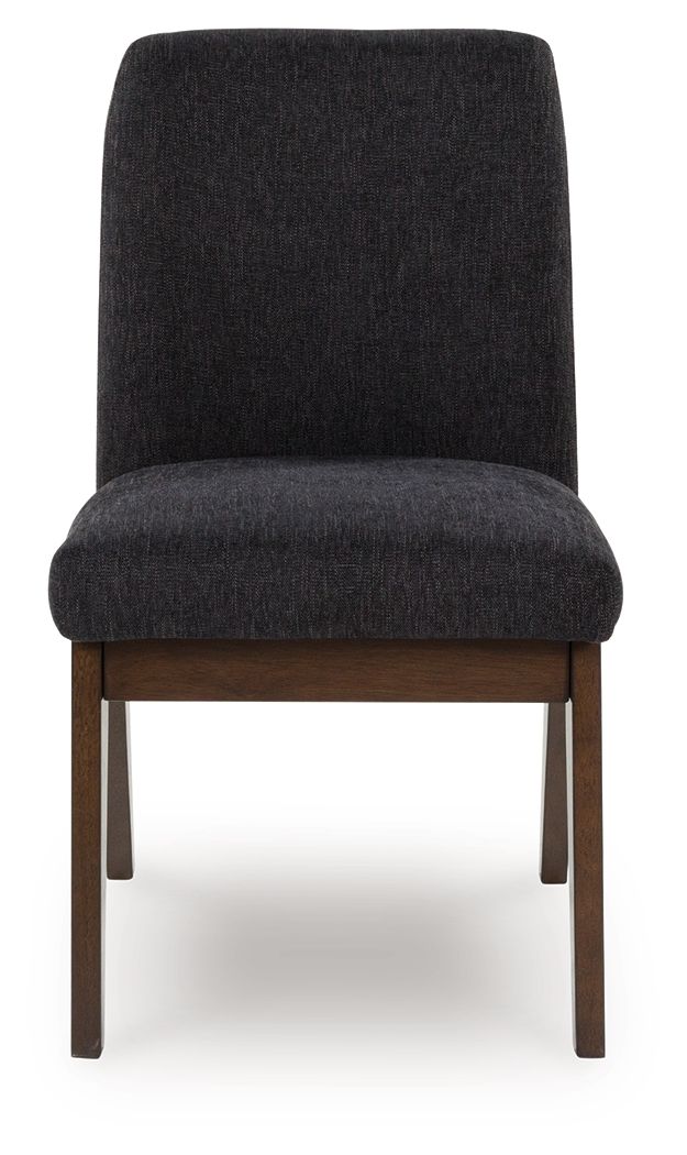 Dilenno - Silla de comedor tapizada (juego de 2) - Marrón oscuro