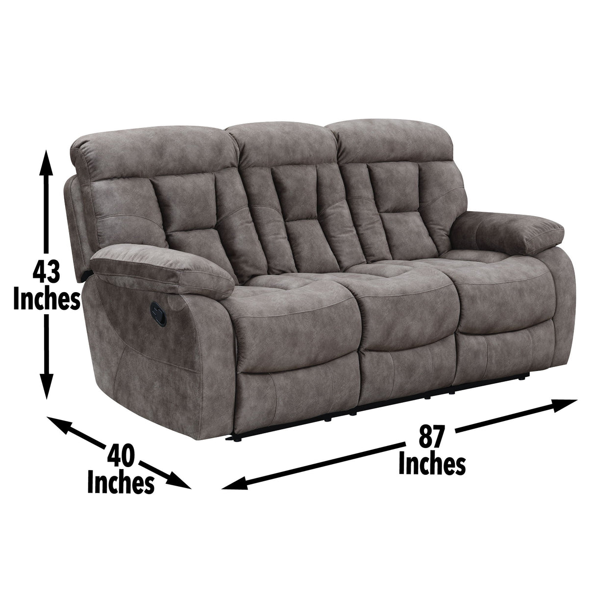 Bogata - Recliner Sofa - Dark Gray