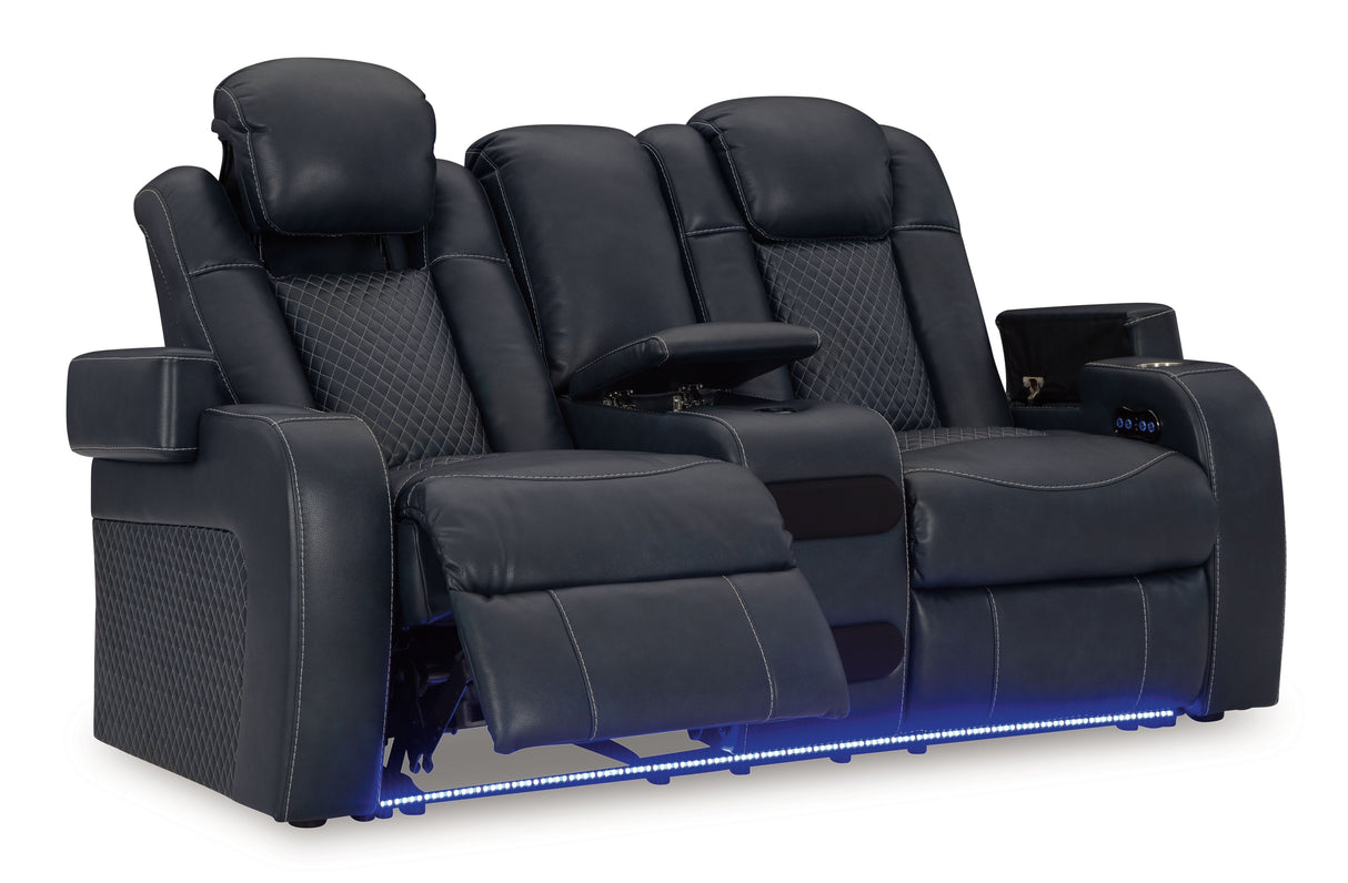 Fyne-dyme - Sofá biplaza reclinable eléctrico con consola/reposacabezas ajustable