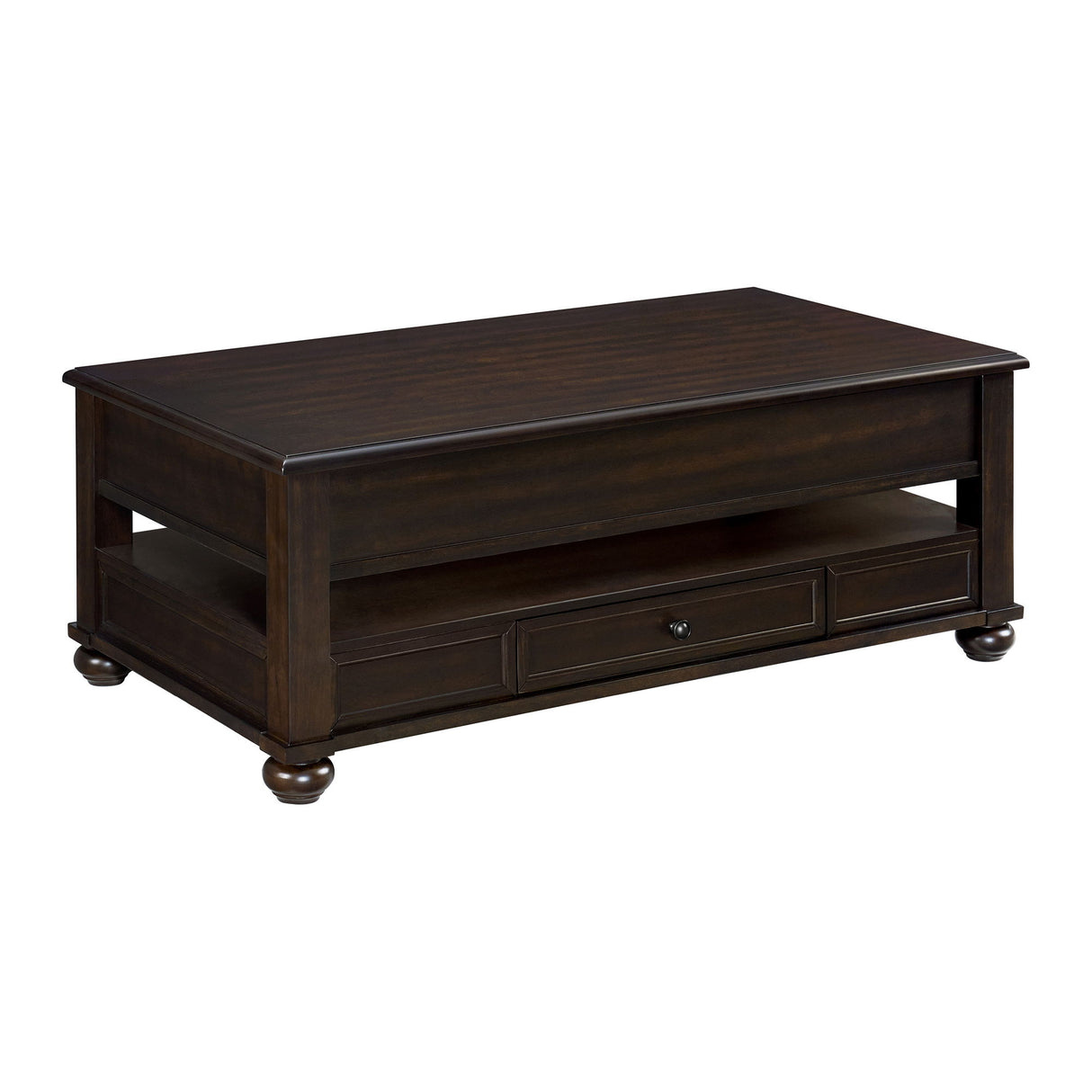 Wagner - Mesa de centro con tapa elevable y ruedas